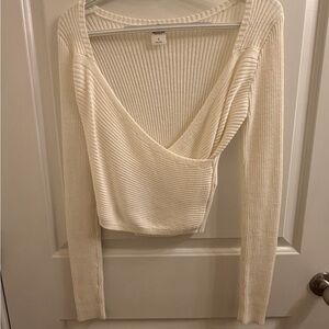 Hollister Off-White Ribbed Knit Top